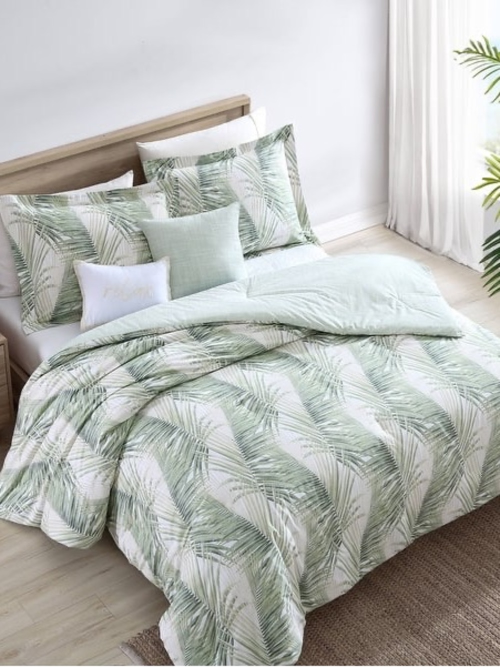 Tommy Bahama Kauai Green Cotton Reversible 5 Piece Comforter Set - King NWT